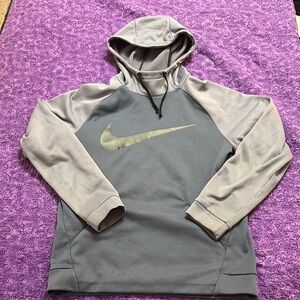 Nike Gray Hoodie with Swoosh Logo